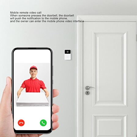 Akıllı Görüntülü Kapı Zili Kamerası, Zil Özellikli Kablosuz İnterkom Kapı Zili, Gece Görüşü 2.4Ghz WiFi, Ses Değiştirme, Pille Çalışan, Ev İçin İç Mekan Dış Mekan Gözetimi