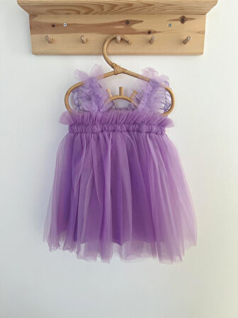 Kız Bebek Çocuk Kanatlı Doğum Günü Parti Düğün Özel Gün Tüllü Astarlı Prenses Elbise