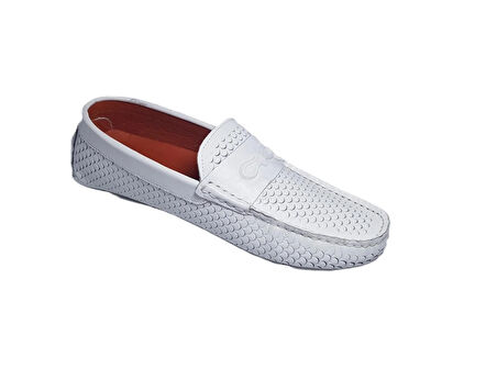 DARKWOOOD-GÜNLÜK LOAFER AYAKKABI-HAKİKİ DERİ-BEYAZ