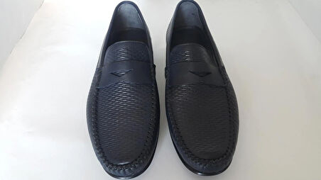 DARKWOOD-ERKEK LOAFER GÜNLÜK AYAKKABI-HAKİKİ DERİ-KOYU LACİVERT