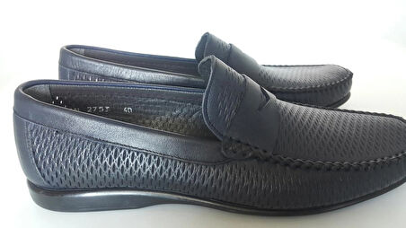 DARKWOOD-ERKEK LOAFER GÜNLÜK AYAKKABI-HAKİKİ DERİ-KOYU LACİVERT