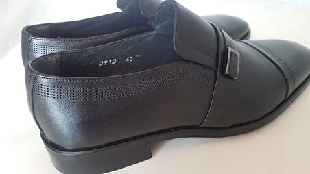 DARKWOOD-ERKEK KLASİK AYAKKABI-HAKİKİ DERİ-SİYAH RENK-TOKALI