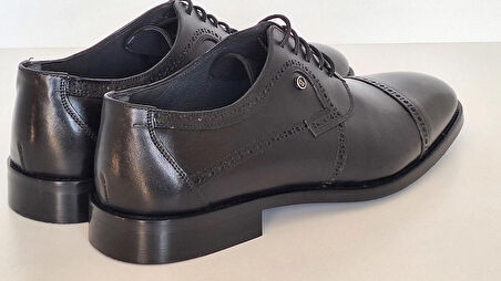 DARKWOOD-ERKEK KLASİK AYAKKABI-SİYAH RENK-BAĞCIKLI