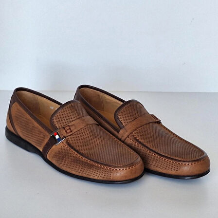 DARKWOOD-GÜNLÜK ERKEK LOAFER AYAKKABI-NATUREL NUBUK-TABA RENK