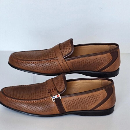 DARKWOOD-GÜNLÜK ERKEK LOAFER AYAKKABI-NATUREL NUBUK-TABA RENK