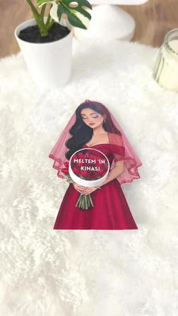 Pamuğum Atelier Kız Figürlü Kına Dolgulu Kına Hediyeliği (15 Adet)