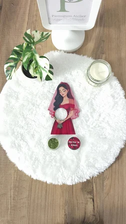 Pamuğum Atelier Kız Figürlü Kına Dolgulu Kına Hediyeliği (15 Adet)
