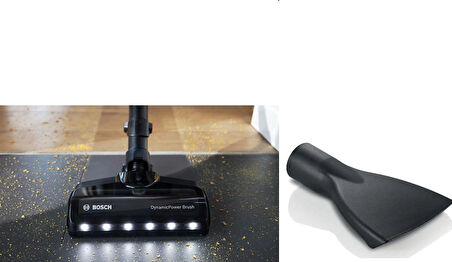 Bosch Şarjı Süpürge Unlimited 6-7 ve 8 Serisi Süpürge Başlığı Emici Siyah Işıklı+ Döşek Emiçi 2 Li Set