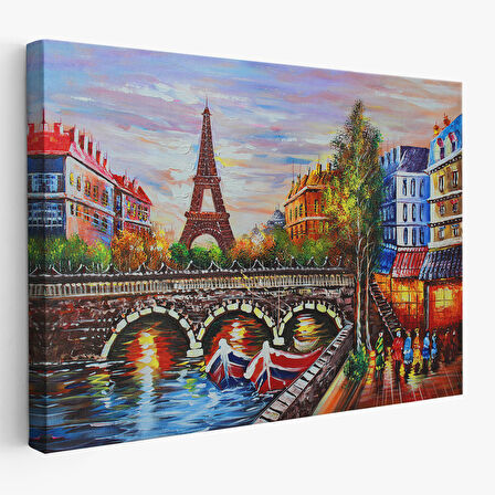 Harita Sepeti Fransa Paris Eyfel Kulesi Manzaralı Duvar Tablosu-1232