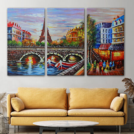 Harita Sepeti Fransa Paris Eyfel Kulesi Manzaralı Duvar Tablosu-1232