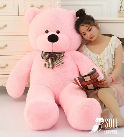 130 cm Papyonlu Sevimli Peluş Ayı - Sevgiliye Özel Hediye