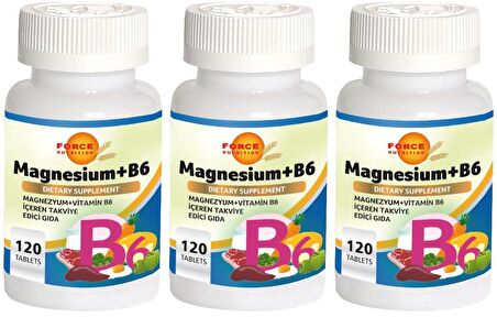 Magnezyum + Vitamin B6 Vitamini 3x120 Tablet Magnesium