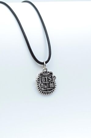 Minimal BTS Army Kolye Deri İp Kolye Gümüş Kaplama Erkek Kadın Kolye