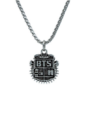 Minimal BTS Army Örme Zincir Kolye - Gümüş Kaplama - Erkek Kadın Kolye - No:1475