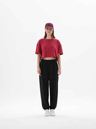 Basic  Crop Oversize Pamuk Tişört  | S