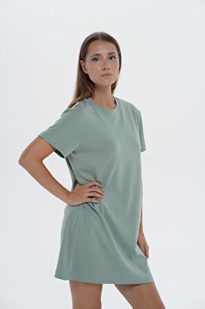 Basic  Oversize Kısa Pamuk Elbise  | M