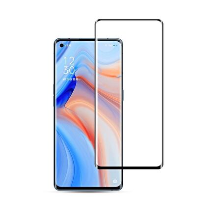 Smcase Oppo Reno4 Kılıf Lüks Mat Silikon  Tam Kapatan Ekran Koruyucu