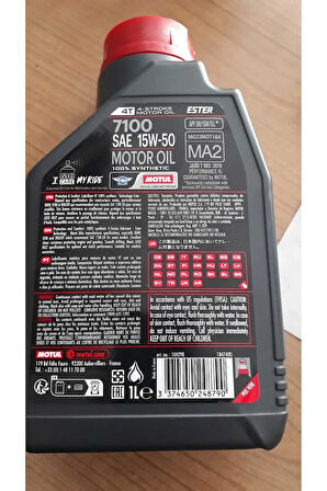 7100 15w-50 4t 1litre Üretim Tarihi 21,04,2023