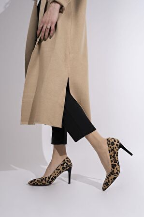 Modabuymus Anger Leopar Yüksek Topuklu Stiletto Ayakkabı