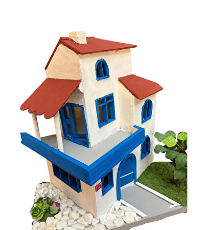 Bodrum Ev Ahşap Anahtarlık