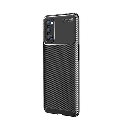Smcase Oppo Reno4 Kılıf Negro Karbon Silikon