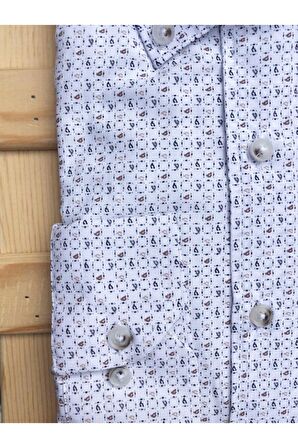 Süvari Premium Slim Svr Desenli Gömlek