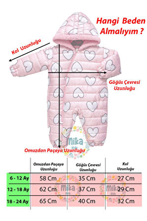 Kalp Figürlü İçi Kürklü Kapüşonlu Somon Kız Bebek Astronot Kozmonot Tulum