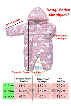 Kalp Figürlü İçi Kürklü Kapüşonlu Mürdüm Kız Bebek Astronot Kozmonot Tulum