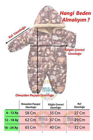 Fil Figürlü İçi Kürklü Kapüşonlu Kahverengi Unisex Bebek Astronot Kozmonot Tulum