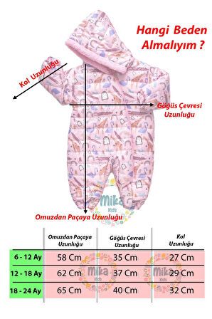 Zürafa,Penguen,Flamingo Figürlü İçi Kürklü Kapüşonlu Pembe Kız Bebek Astronot Kozmonot Tulum Dar