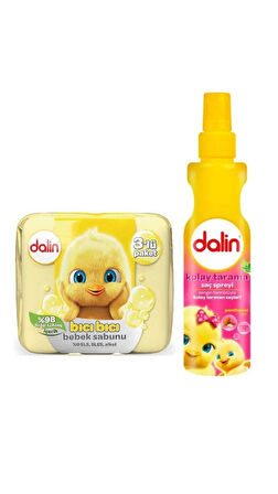 Dalin Bebek Sabunu 3'lü+Dalin Badem Kolay Tarama Spreyi 200 Ml