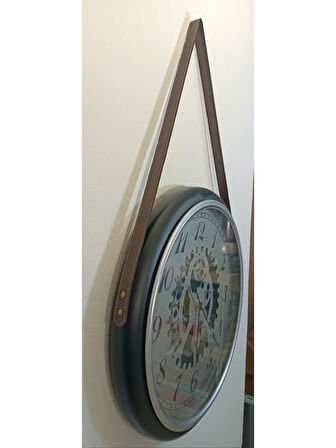 Biev Deri Kayışlı Duvar Saat