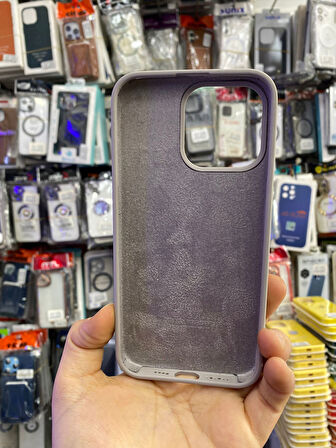 İPHONE 15 PRO UYUMLU LOGOLU LANSMAN İÇİ KADİFE KILIF Kahverengi