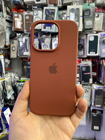 İPHONE 14 PRO UYUMLU LOGOLU LANSMAN İÇİ KADİFE KILIF KREMİT