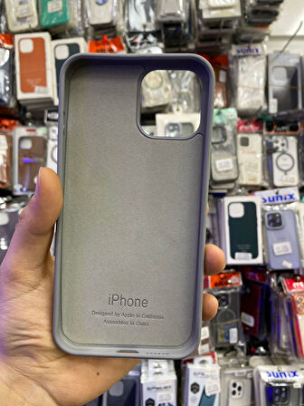İPHONE 12 PRO MAX UYUMLU LOGOLU LANSMAN İÇİ KADİFE KILIF TİTAN GRİ