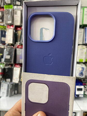 İPHONE 14 PRO UYUMLU GİZLİ MAGSAFE ANİMASYONLU DERİ İÇİ KADİFE KILIF AÇIK MOR