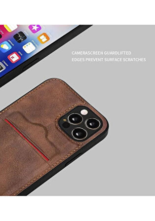 SAMSUNG NOTE 20 ULTRA UYUMLU RCH BSS DERİ KARLIKLI KILIF AÇIK KAHVE