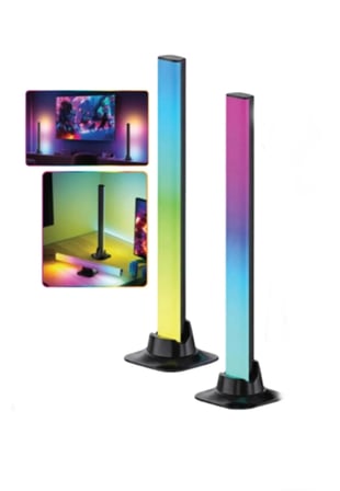 2'li Set Bluetooth RGB LED Işık Çubuğu USB Kablolu Masaüstü Ambiyans ve Monitör Oyuncu Aydınlatması - ekolayzer