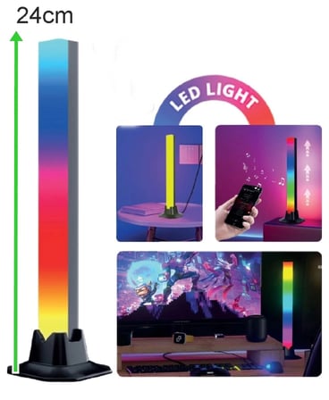 2'li Set Bluetooth RGB LED Işık Çubuğu USB Kablolu Masaüstü Ambiyans ve Monitör Oyuncu Aydınlatması - ekolayzer
