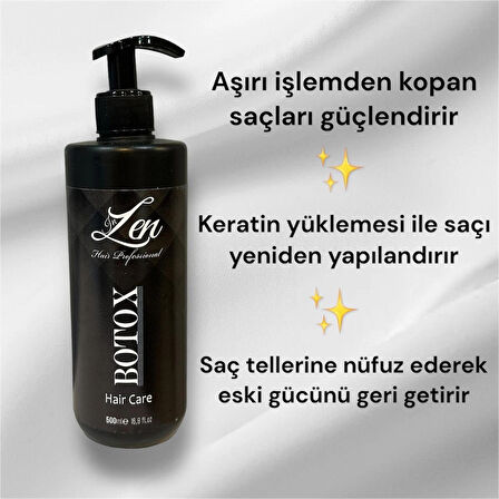 ınZEN Botox Aşırı Işlemden Kopan Saçlar Için Keratin Yükleyici Italyan Formül