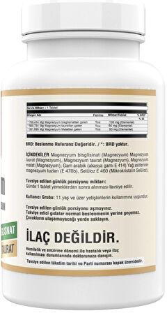 Magnesium (Magnezyum) Malat Glisinat Taurat 180 Tablet