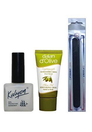 Kalyon Tırnak Sertleştirici + Dalan Krem 20 Ml + Tırnak Törpüsü 