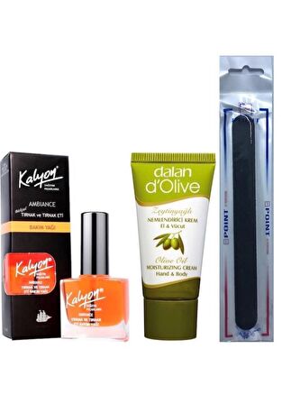 Kalyon Tırnak Bakım Yağı + Dalan Krem 20 Ml + Tırnak Törpüsü 