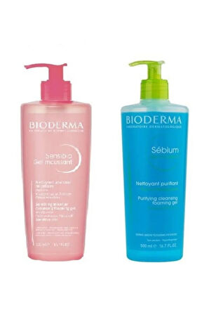 Bioderma Sensibio Foaming Gel 500 ml & Sebium Foaming Gel 500 ml Avantajlı Set