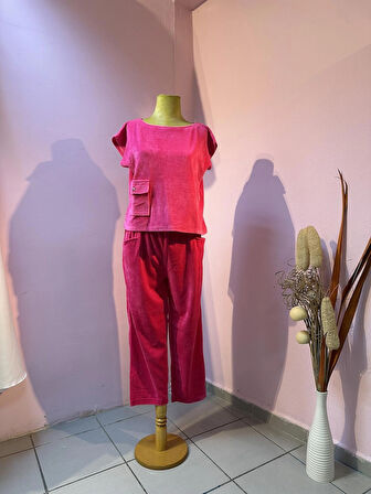 Fuşya Kadife Takım
