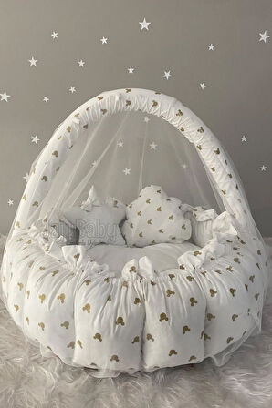 Babynest Sevimli Gold Mouse Açılır-kapanır Oyun Minderi Jaju-babynest Anne Yanı Bebek Yatağı