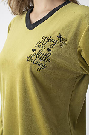 SENFONİ 6228 V YAKA Kadın KADİFE TAKIM