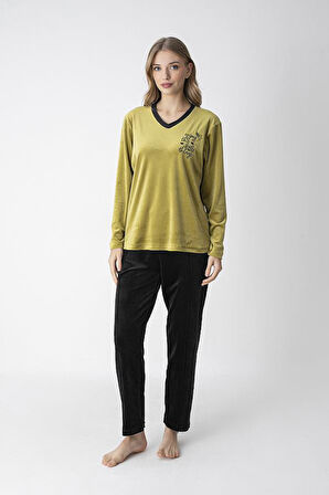 SENFONİ 6228 V YAKA Kadın KADİFE TAKIM