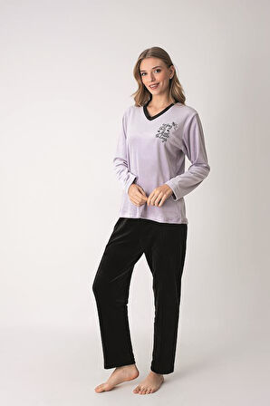 SENFONİ 6228 V YAKA Kadın KADİFE TAKIM