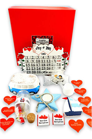 14 şubat Sürpriz Paket Romantik anlamlı bir Sevgililer günü Hediyesi Kırmızı Kutuda 14MARİNboxB1